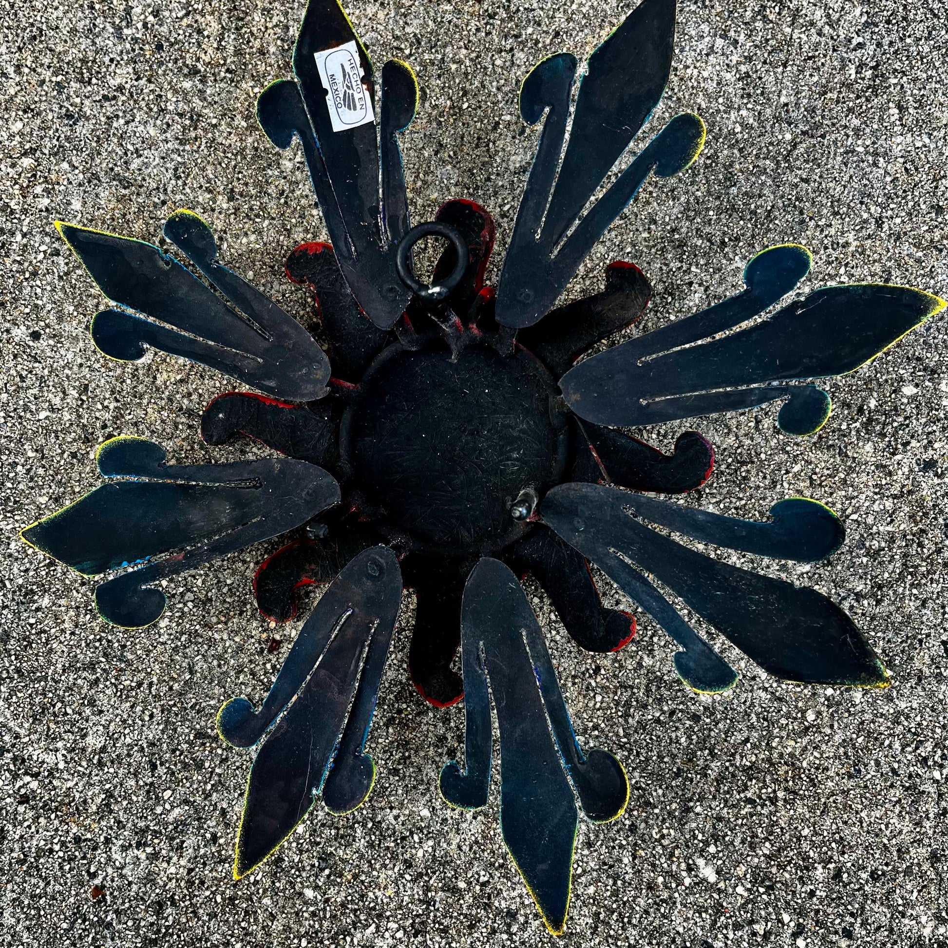 Sun with blue moon wall art back