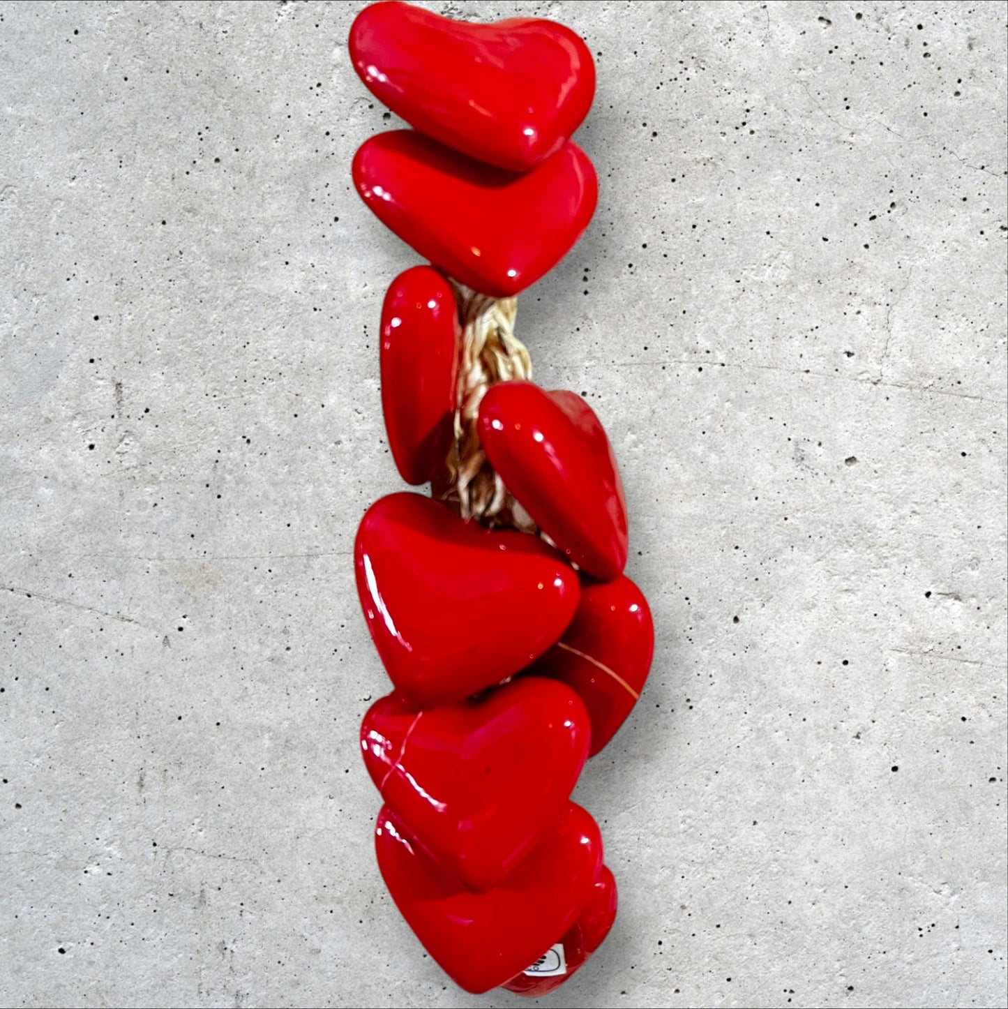 Ceramic string of red hearts bundle