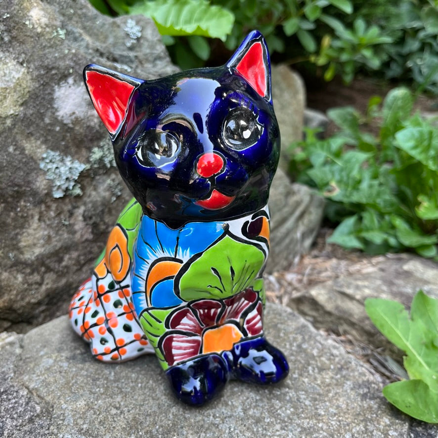 Mexican Talaver Kitty Cat Kitten figurine D