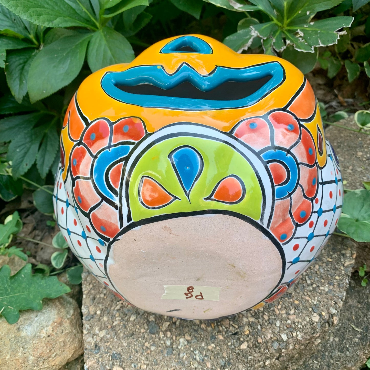 Mexican Talavera pumpkin JOL bottom