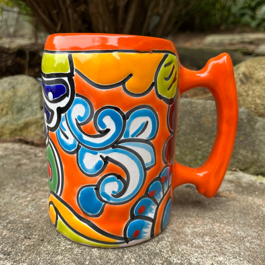 Mexican Talavera Cup Extra Large Orange