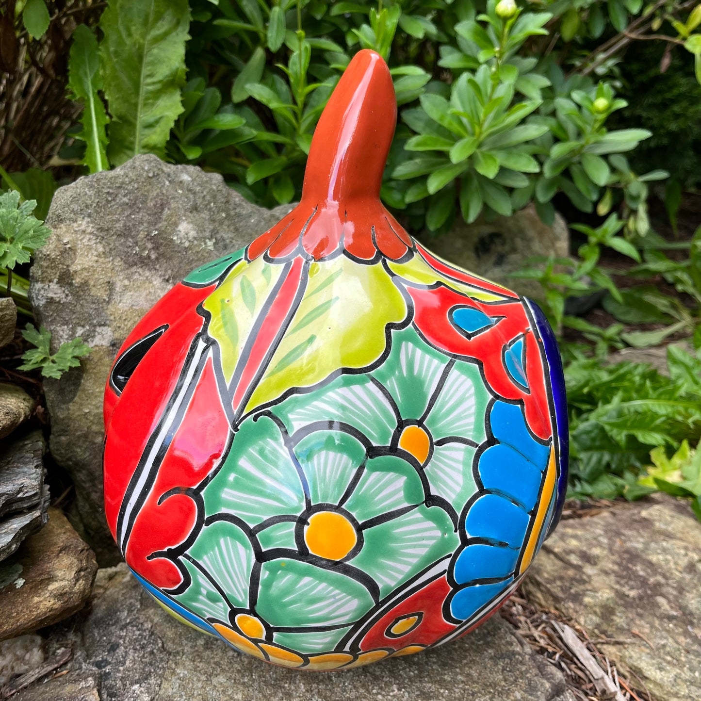 Mexican Talavera pumpkin grande other side