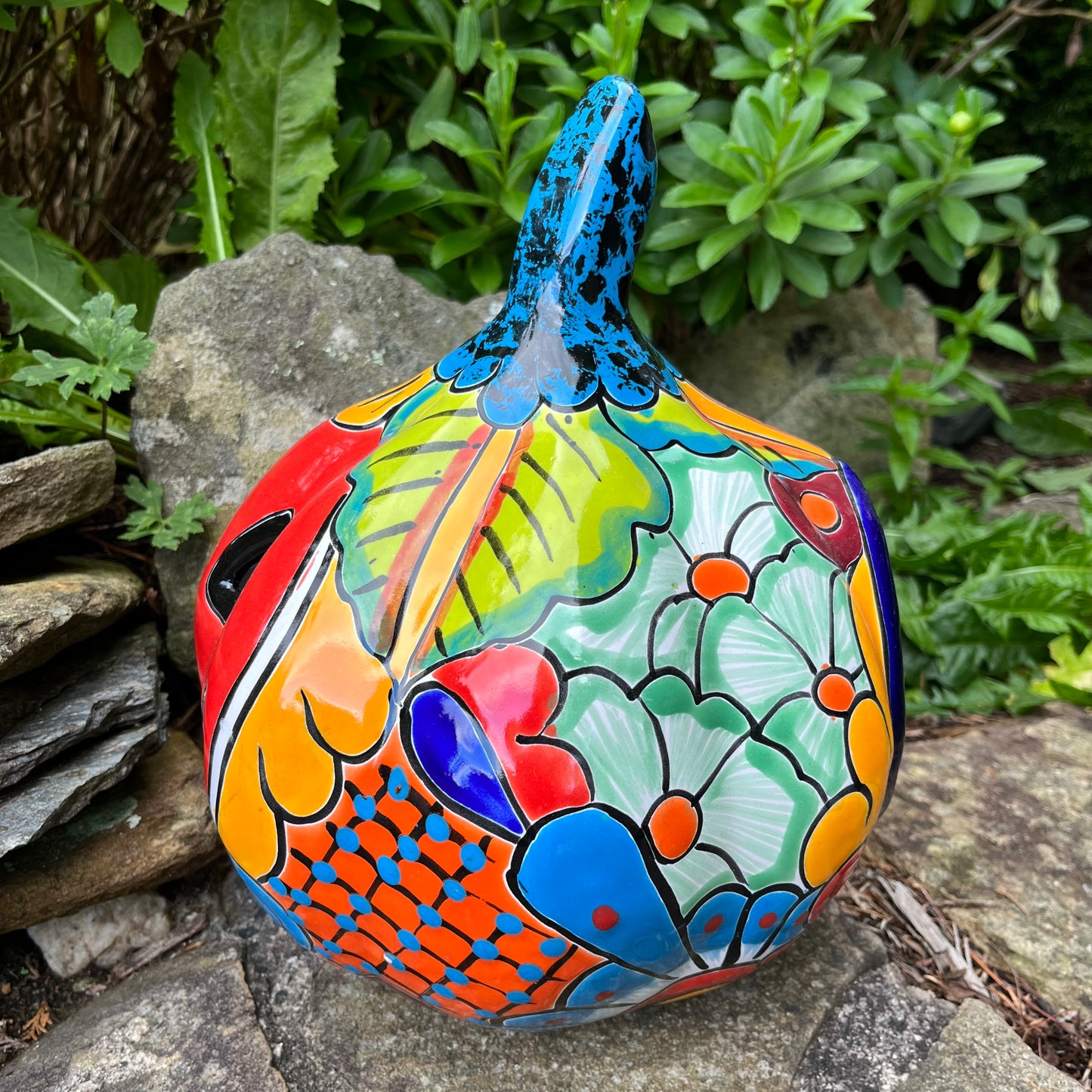 Mexican Talavera pumpkin grande other side