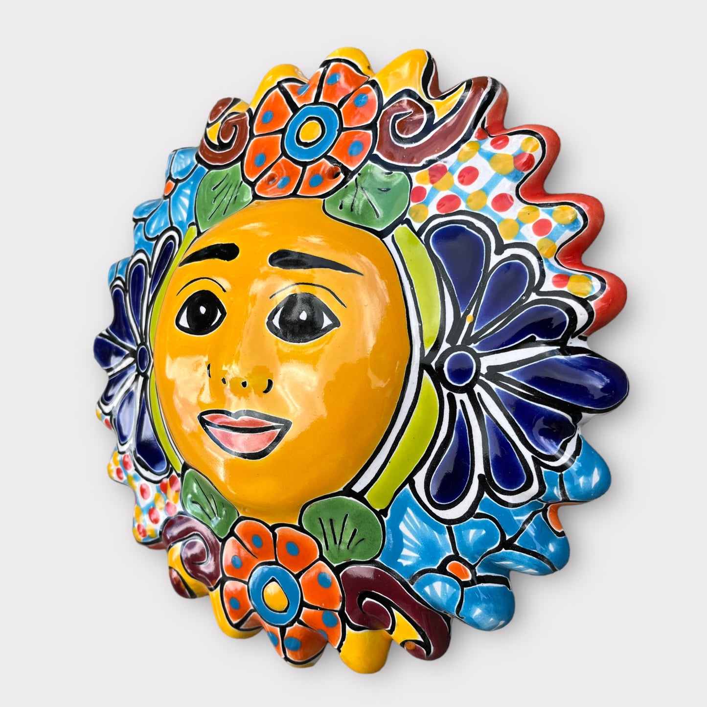 mexican talavera sun face 9 inch right side