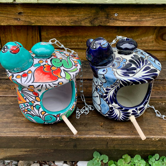 Mexican talavera bird house cottage
