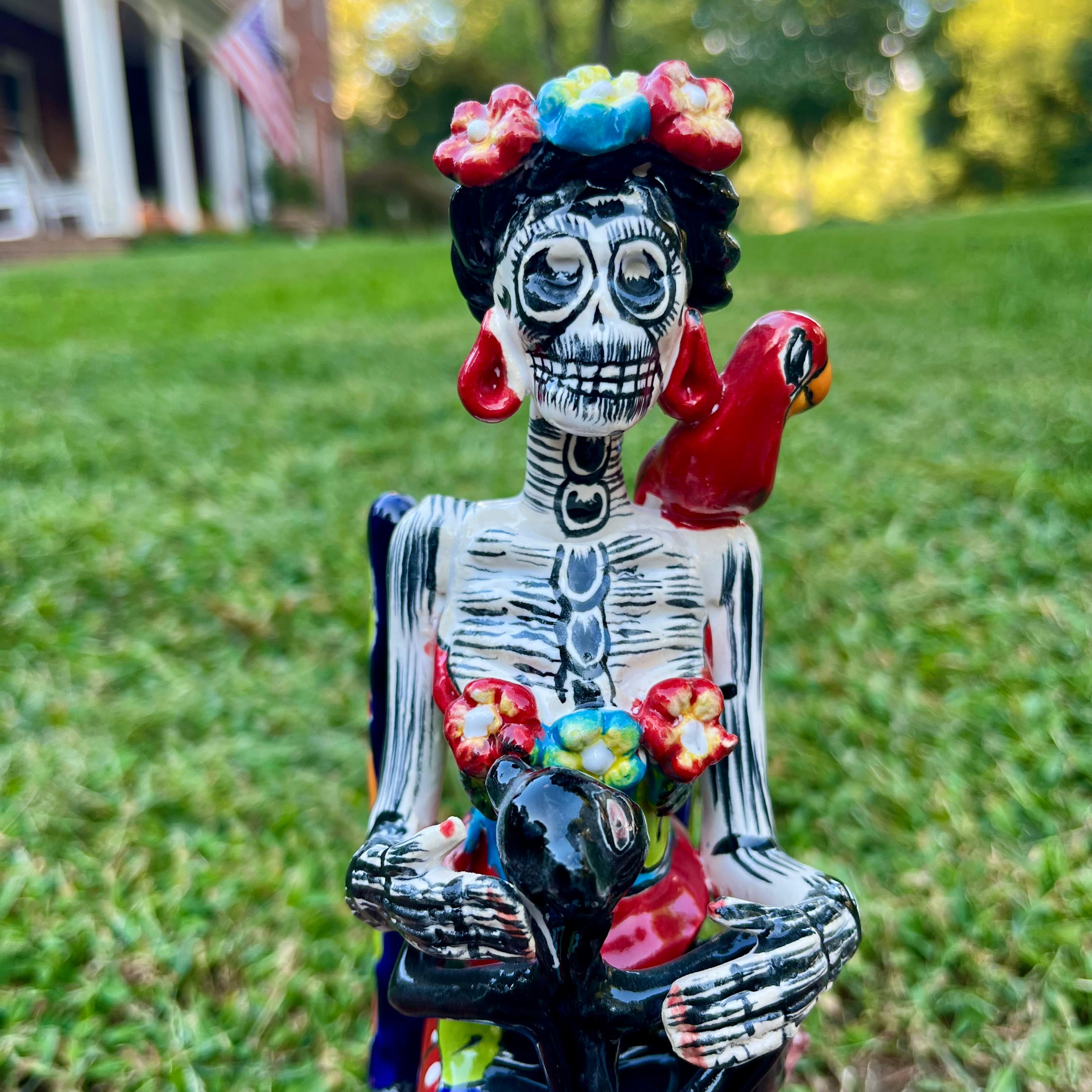 Frida Kahlo Catrina - Mexican Talavera Day of Dead Figure | MexDecor