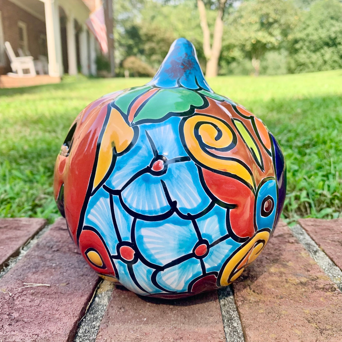 Talavera pumpkin calabaza JOL side