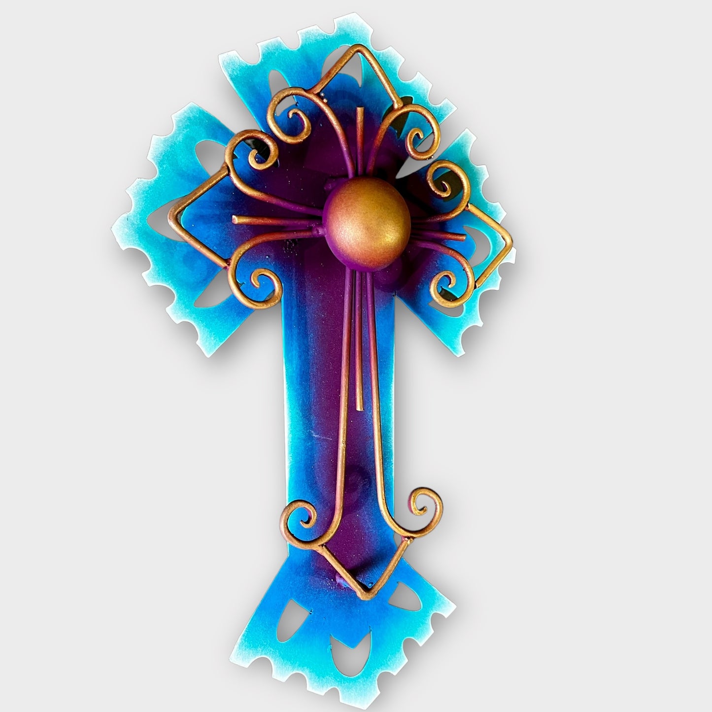 Handcrafted Azul Medallion Cross