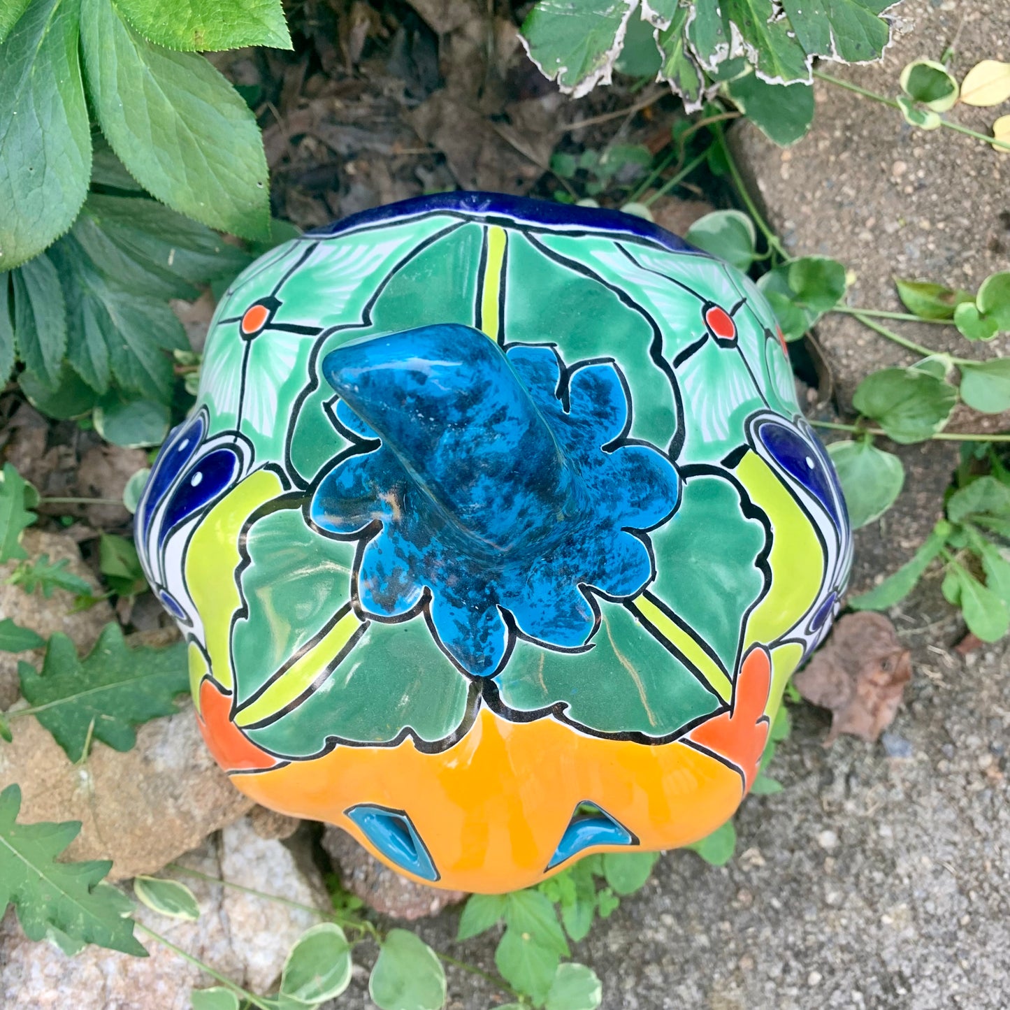 Mexican Talavera pumpkin JOL top