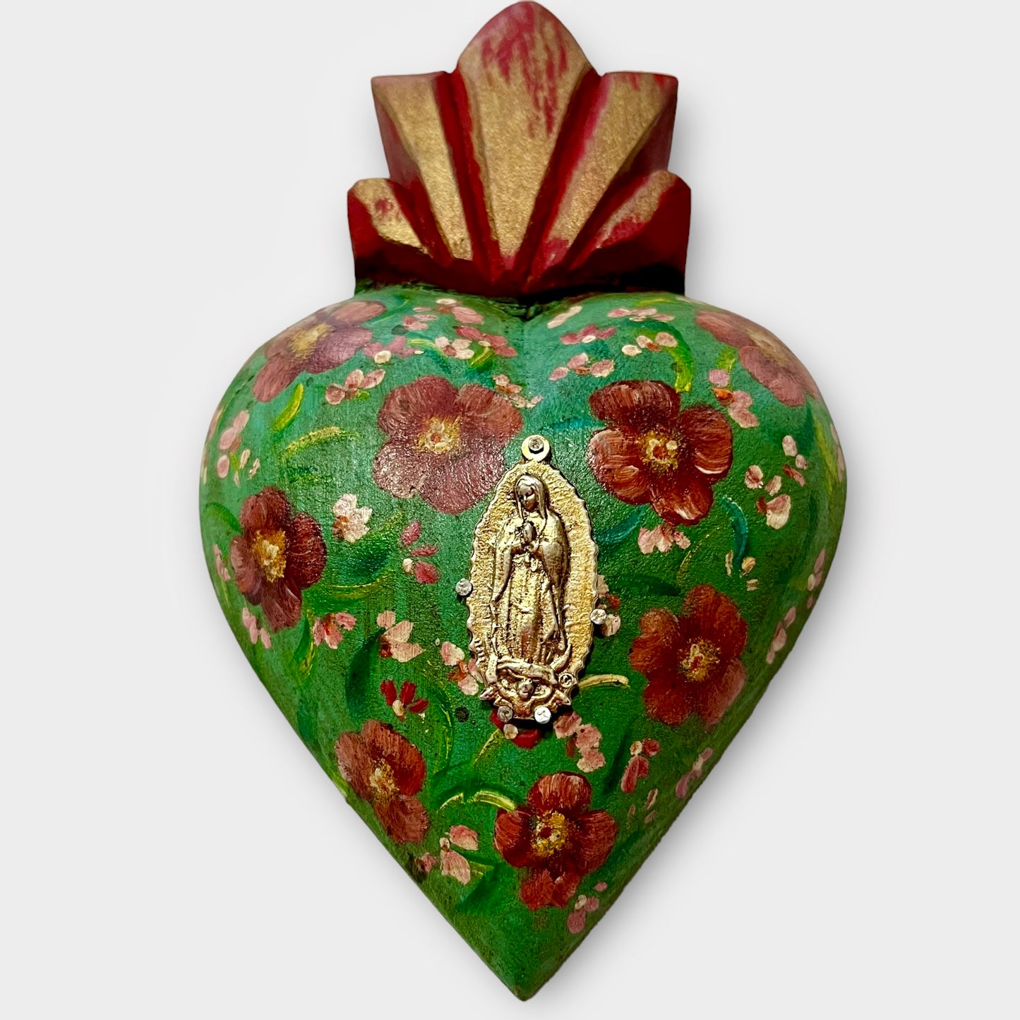 Heart Decorado Milagros Folk Art Style Three