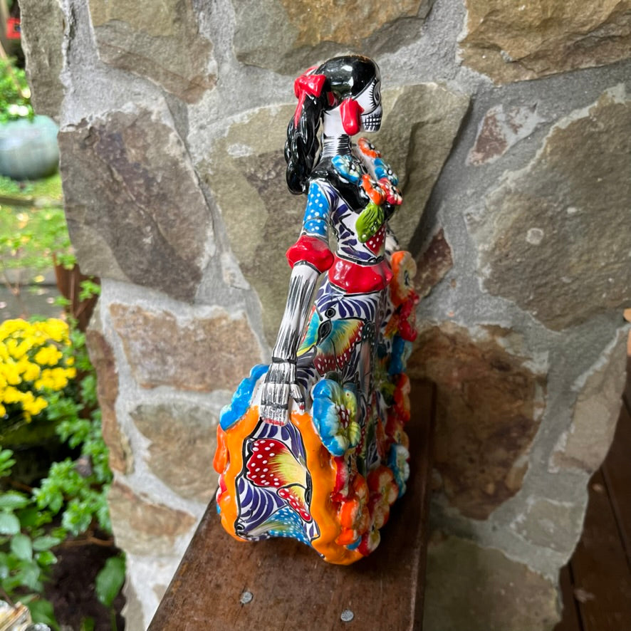 Talavera Mexican Catrina Ballerina Dancer Doll side