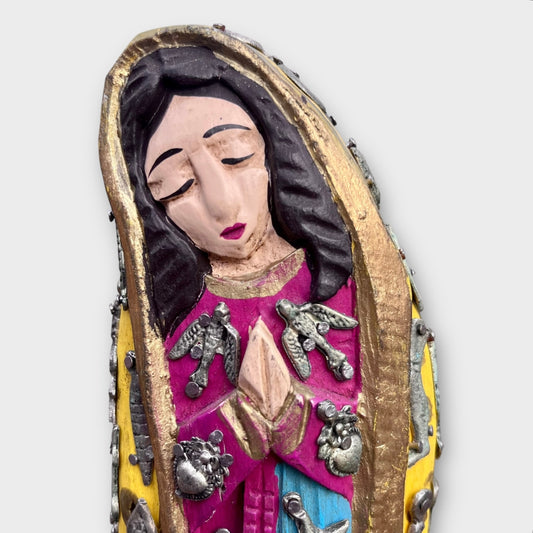 Milagros Virgin De Guadalupe wood figurine