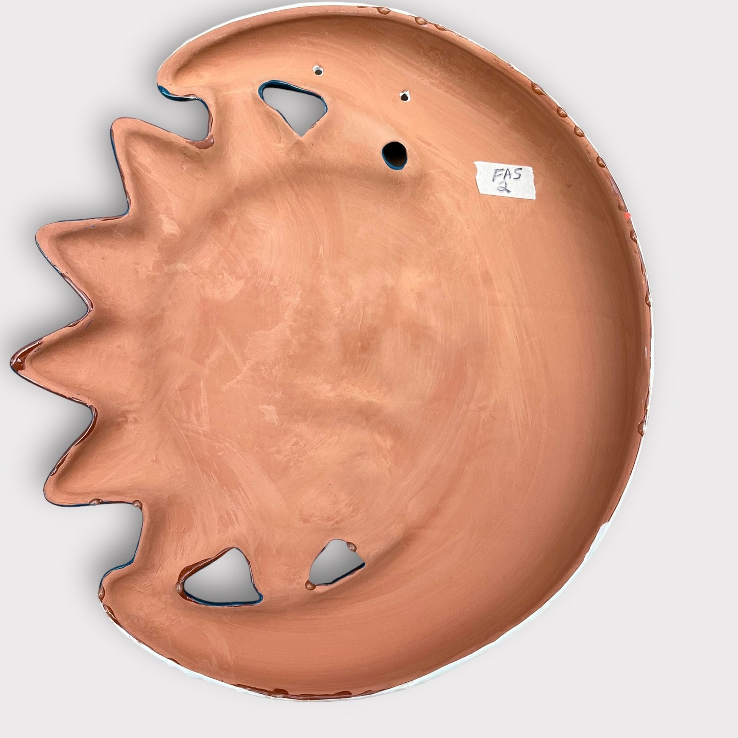 folk art mexican clay sun and moon eclipse back