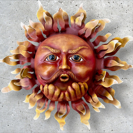Metal wall art sun with hands