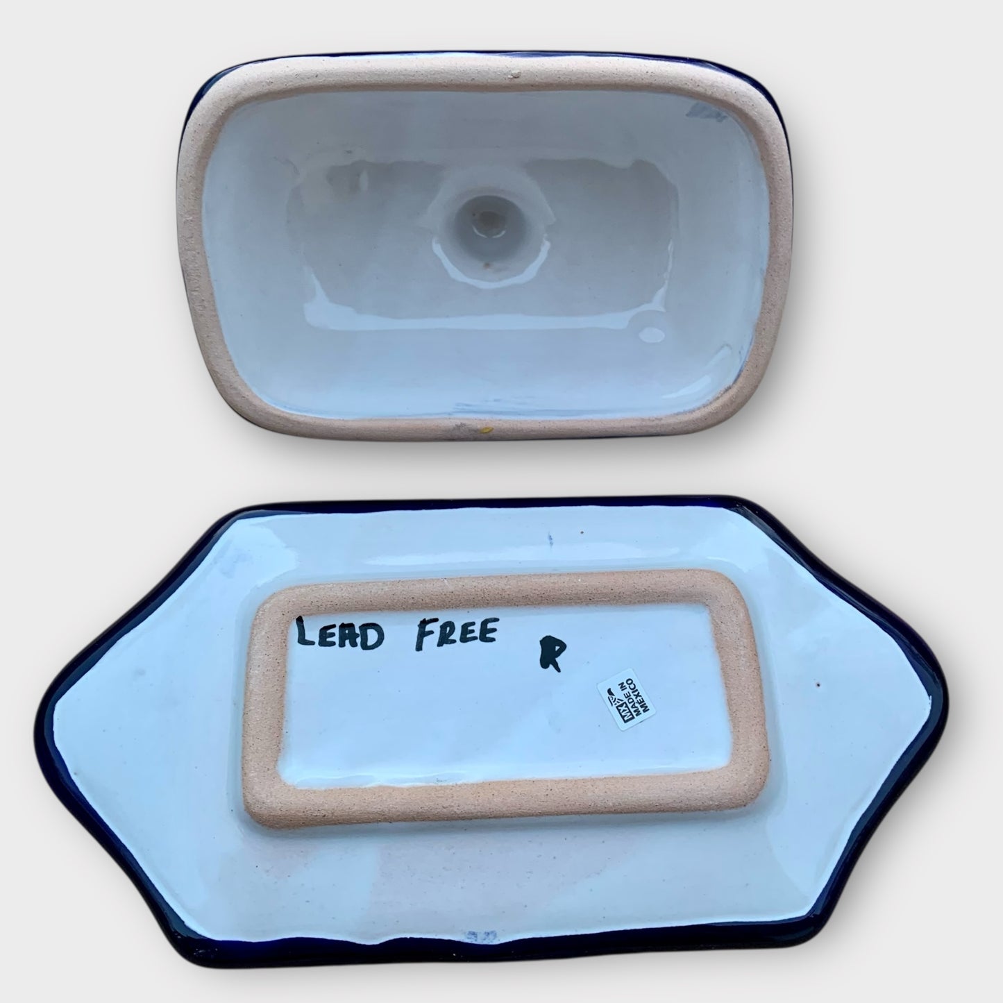 Talavera butter dish back photo