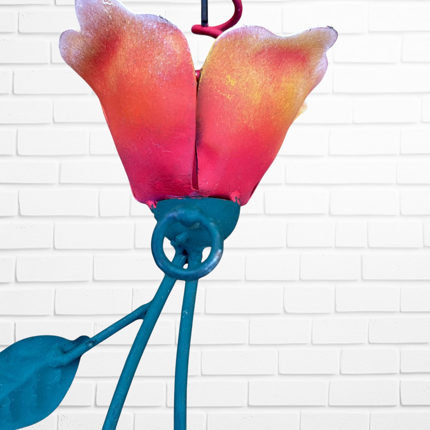 Hummingbird with Orange Floral close up of hanging loop