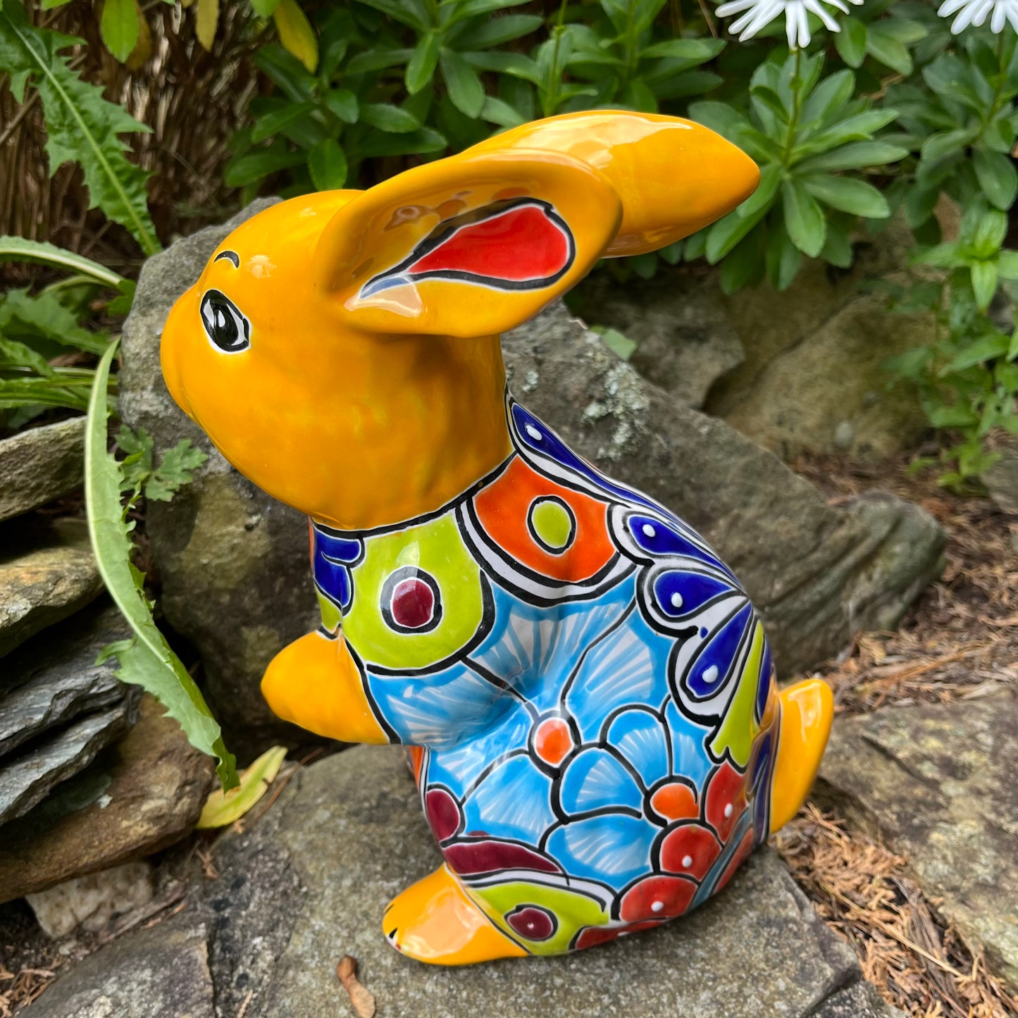 Mexican Talavera Bunny rabbit side