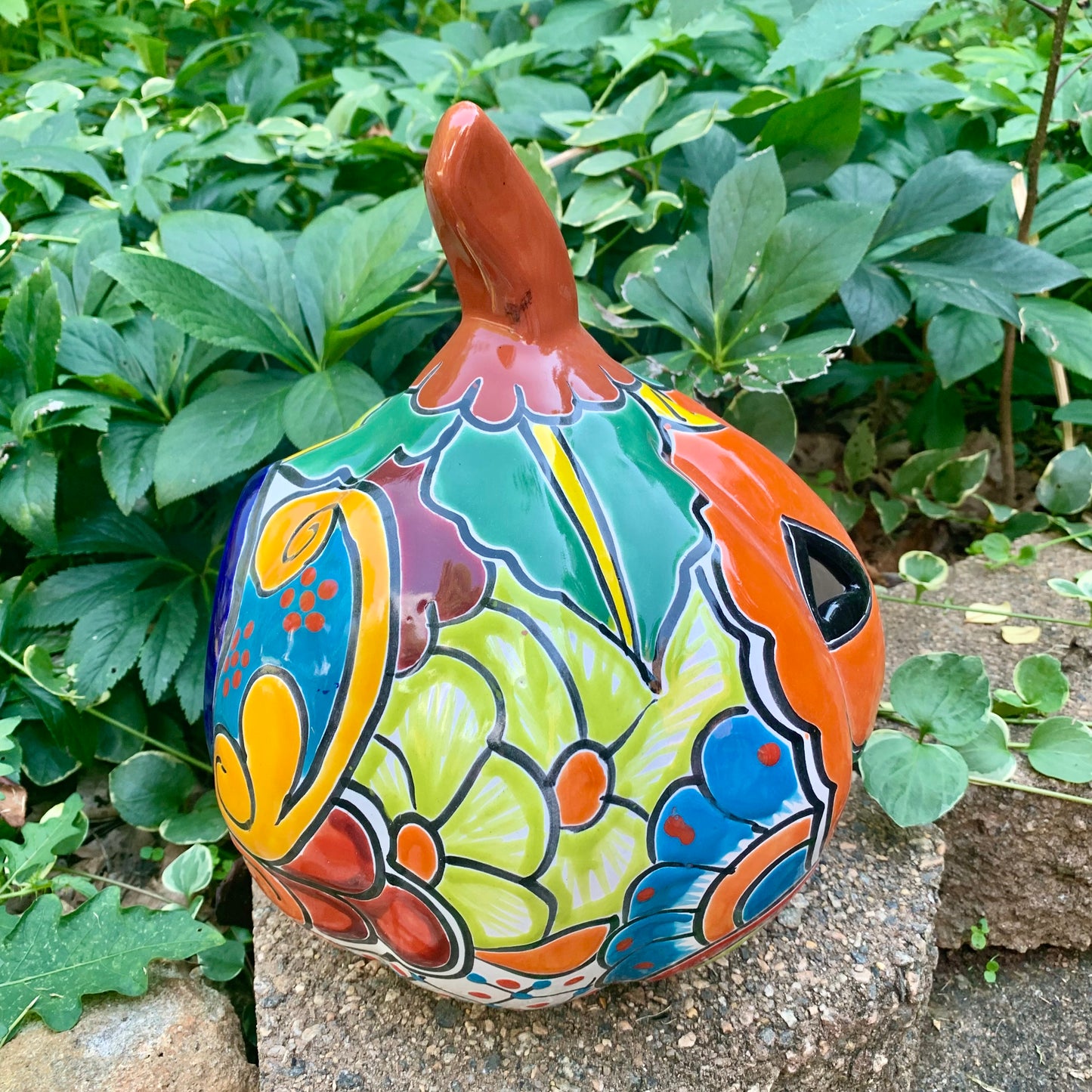 Mexican Talavera pumpkin JOL side