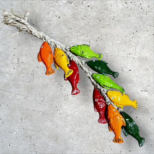 Ceramic colorful fish on a string