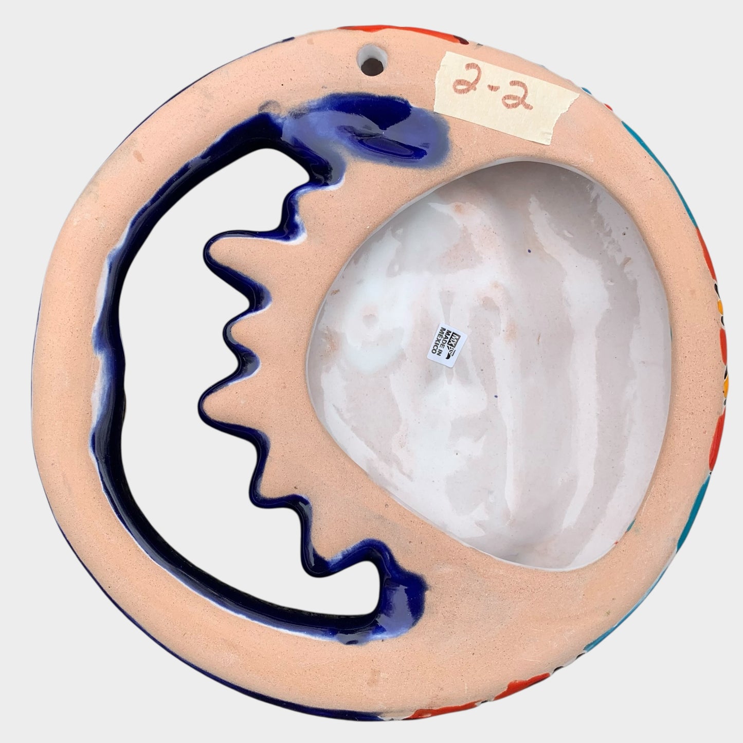 Mexican Talavera circular eclipse back