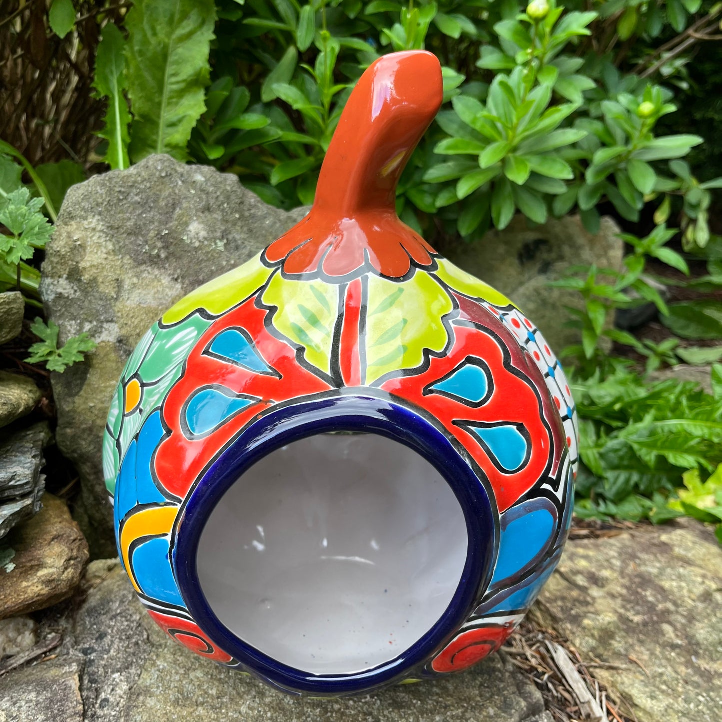 Mexican Talavera pumpkin grande back