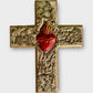 Milagros Wood Sacred Heart Cross