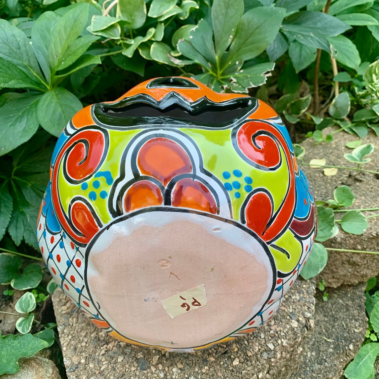 Mexican Talavera pumpkin JOL bottom