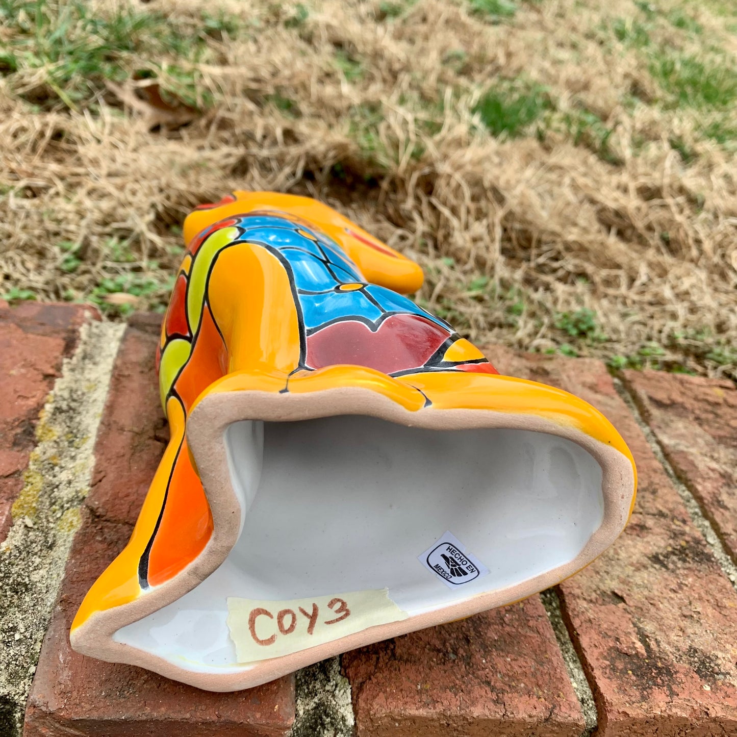 Mexican Talavera coyote bottom