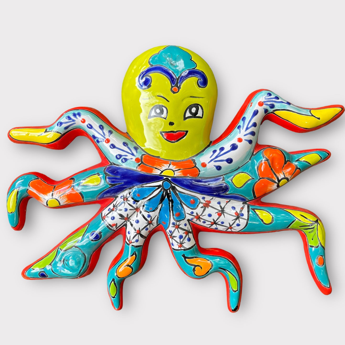 Mexican Talavera pottery octopus no background