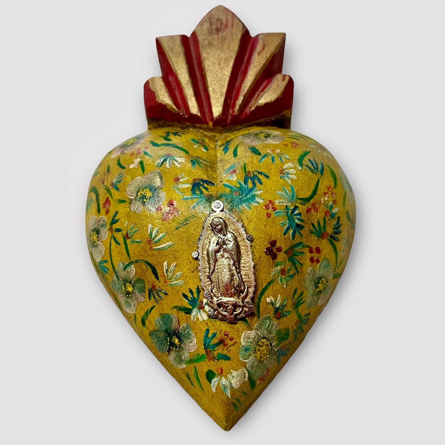 Heart Decorado Milagros Folk Art Style Two