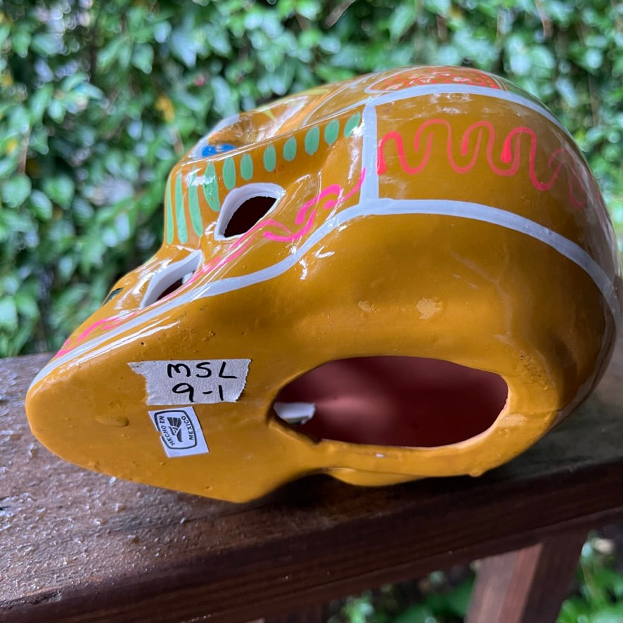 mexican sugar skull hand painted folk art bottom