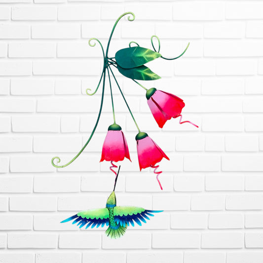 Hummingbird Bright Magenta Flowers