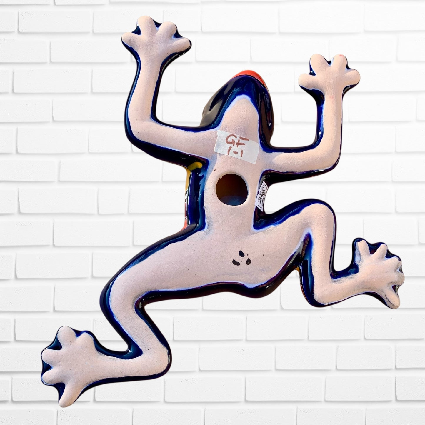 Talavera Gordo wall frog Azul Back
