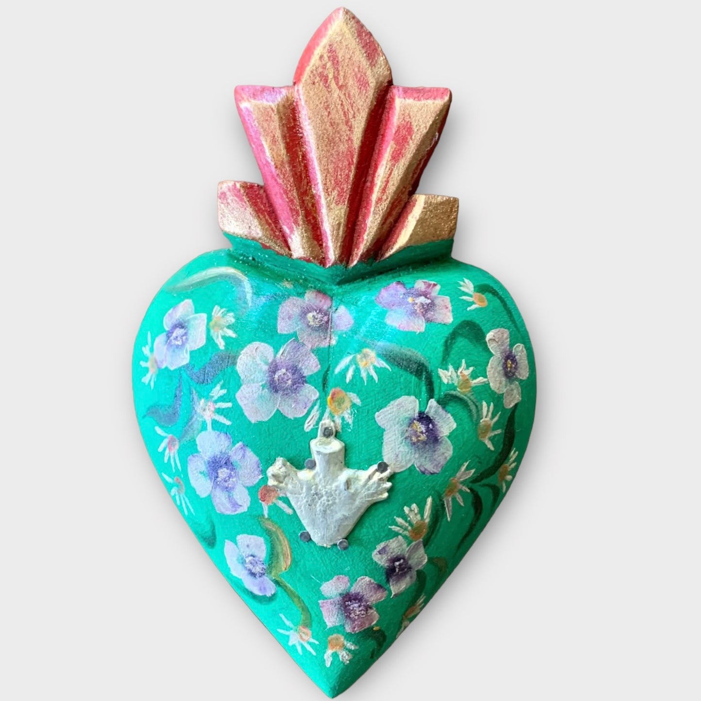 Heart Decorado Milagros Folk Art Style Five