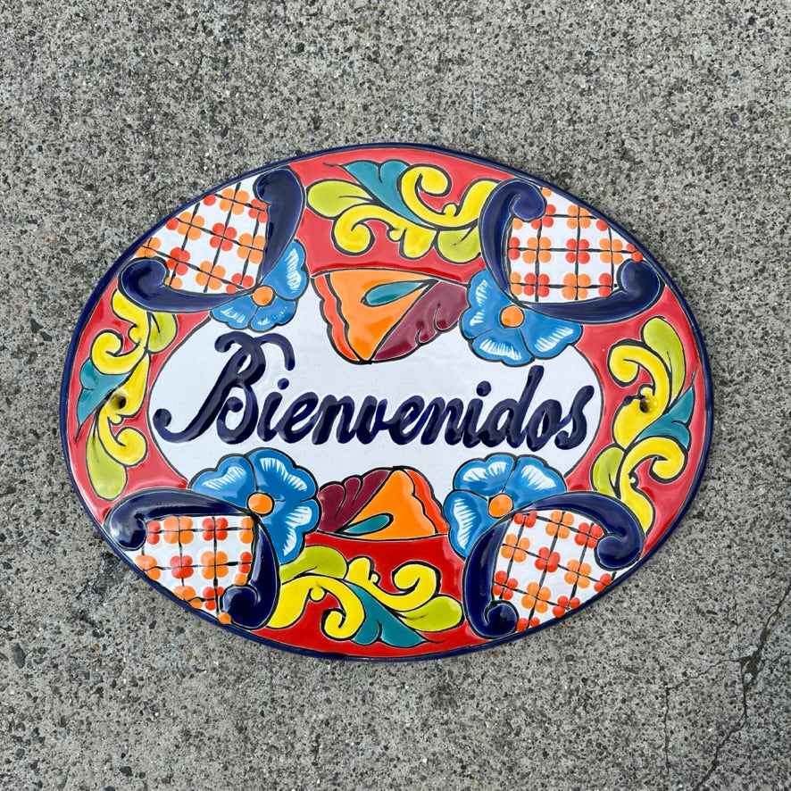 Talavera Bienvenidos Sign Chico