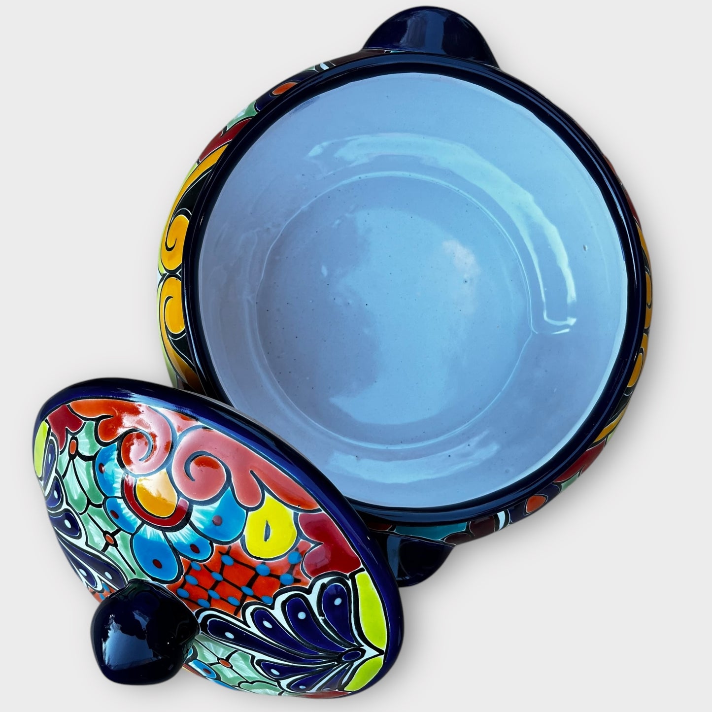 Mexican Talavera soup tureen inside