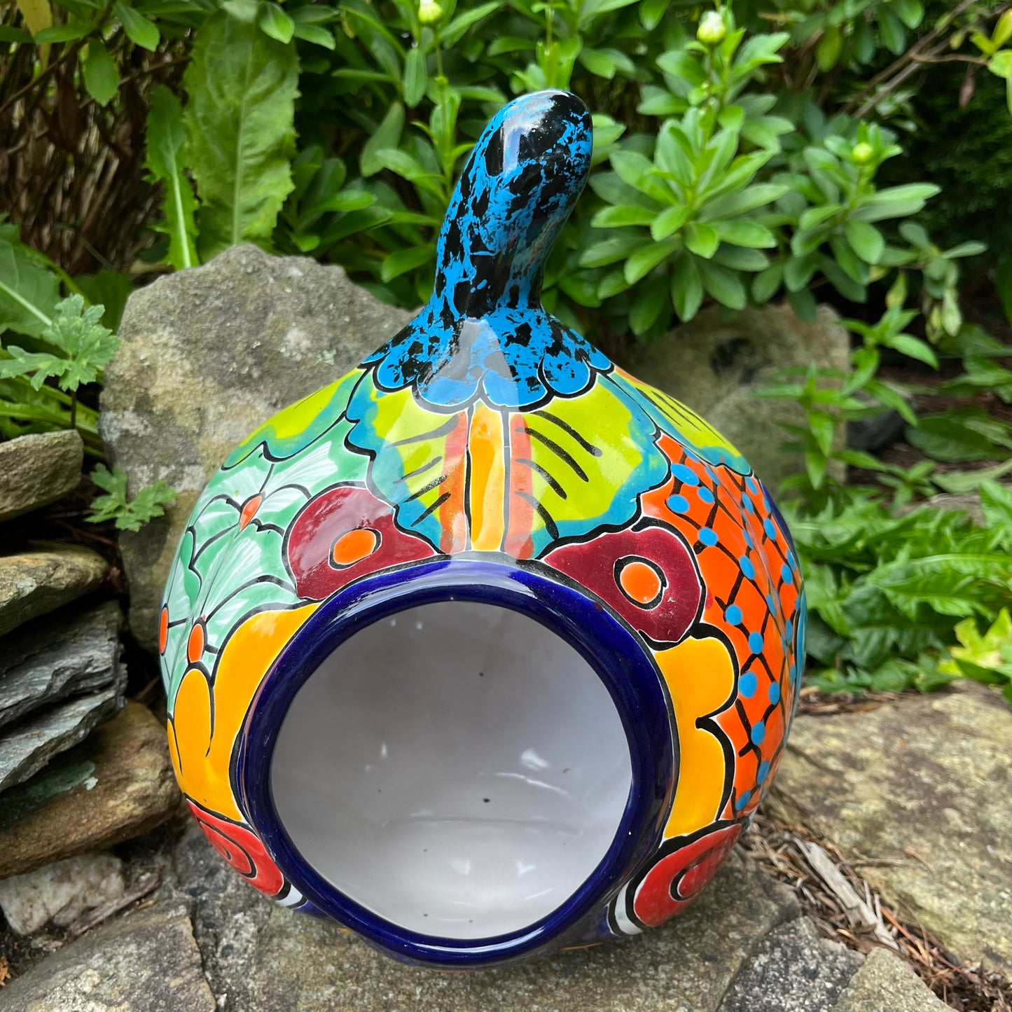 Mexican Talavera pumpkin grande back