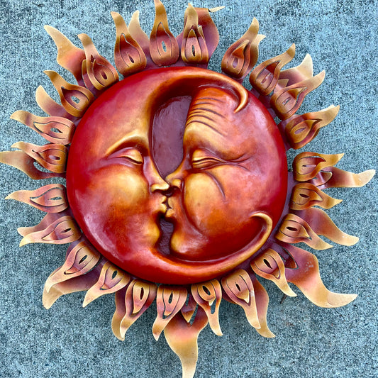 Kissing Sun and Moon Sculpture