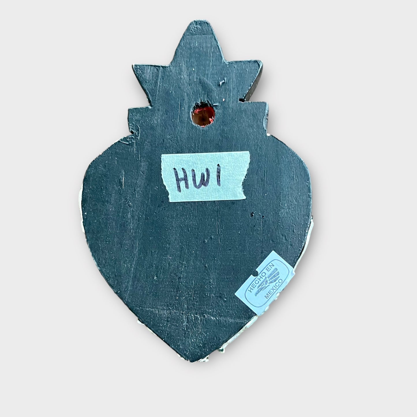 Mexican Milagros charms wood heart corazon back