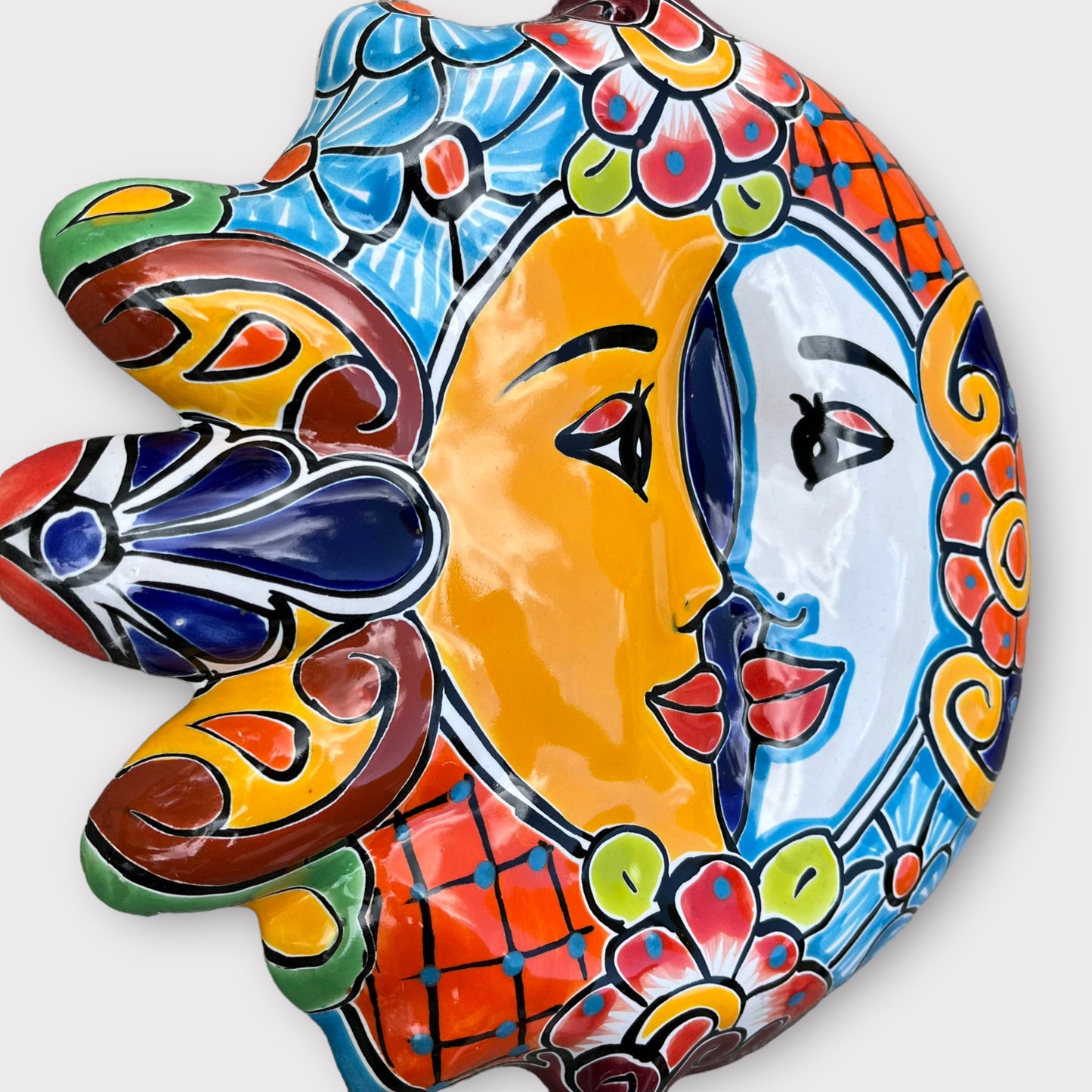 Mexican Talavera Sun and Moon Profile sun side
