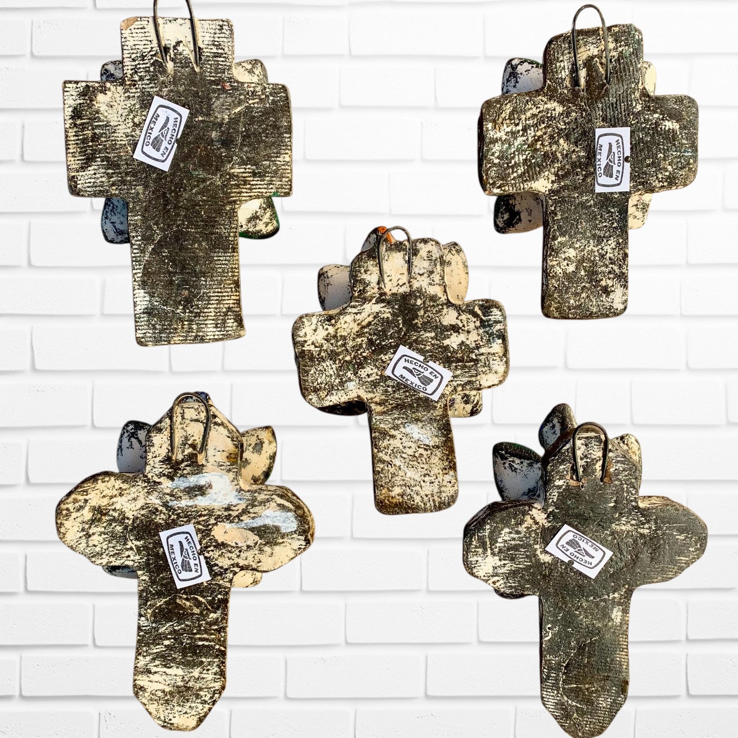 Clay Floral Mini Cross