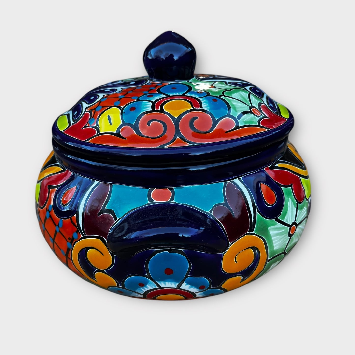 Mexican Talavera soup tureen side