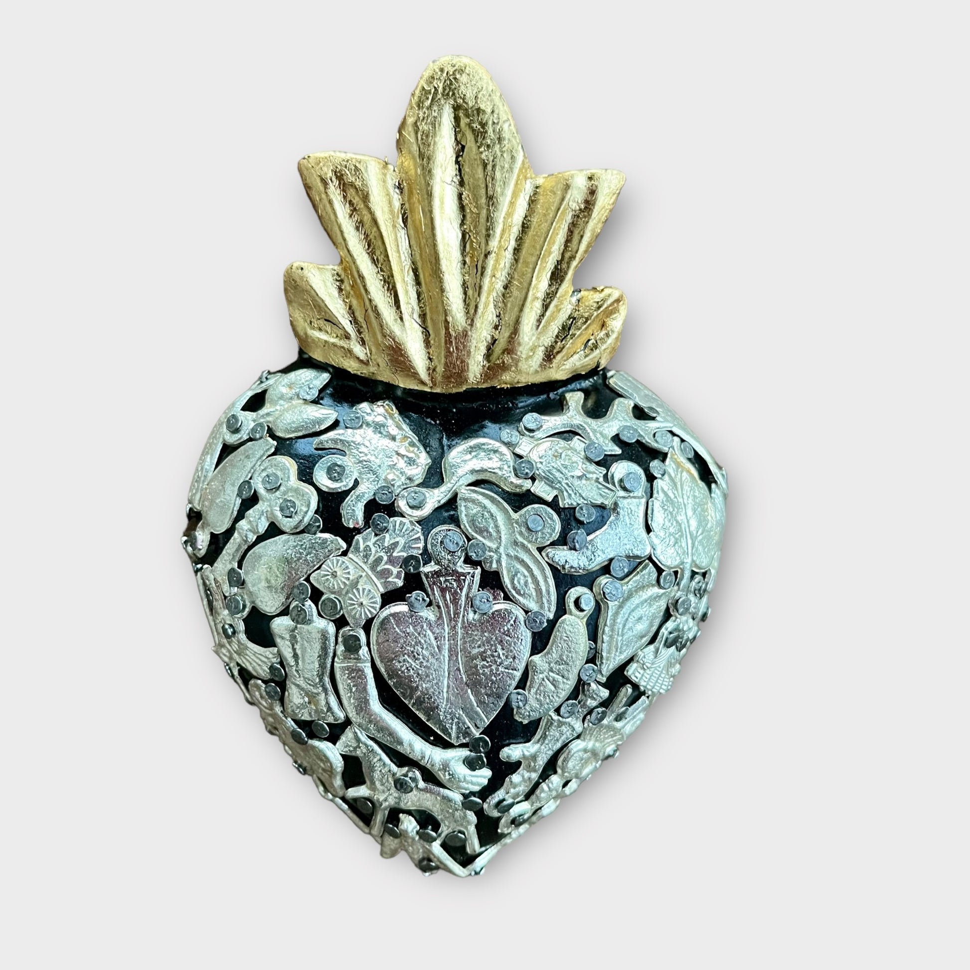 Mexican Milagros charms wood heart corazon