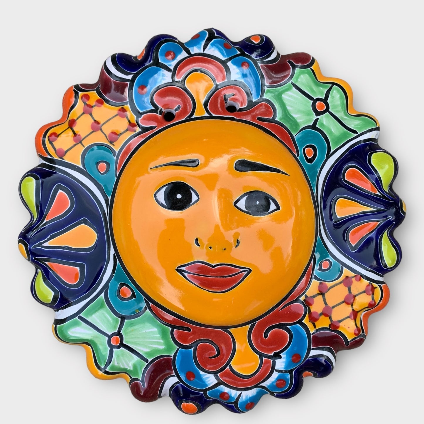 Mexican Talavera Sun Face