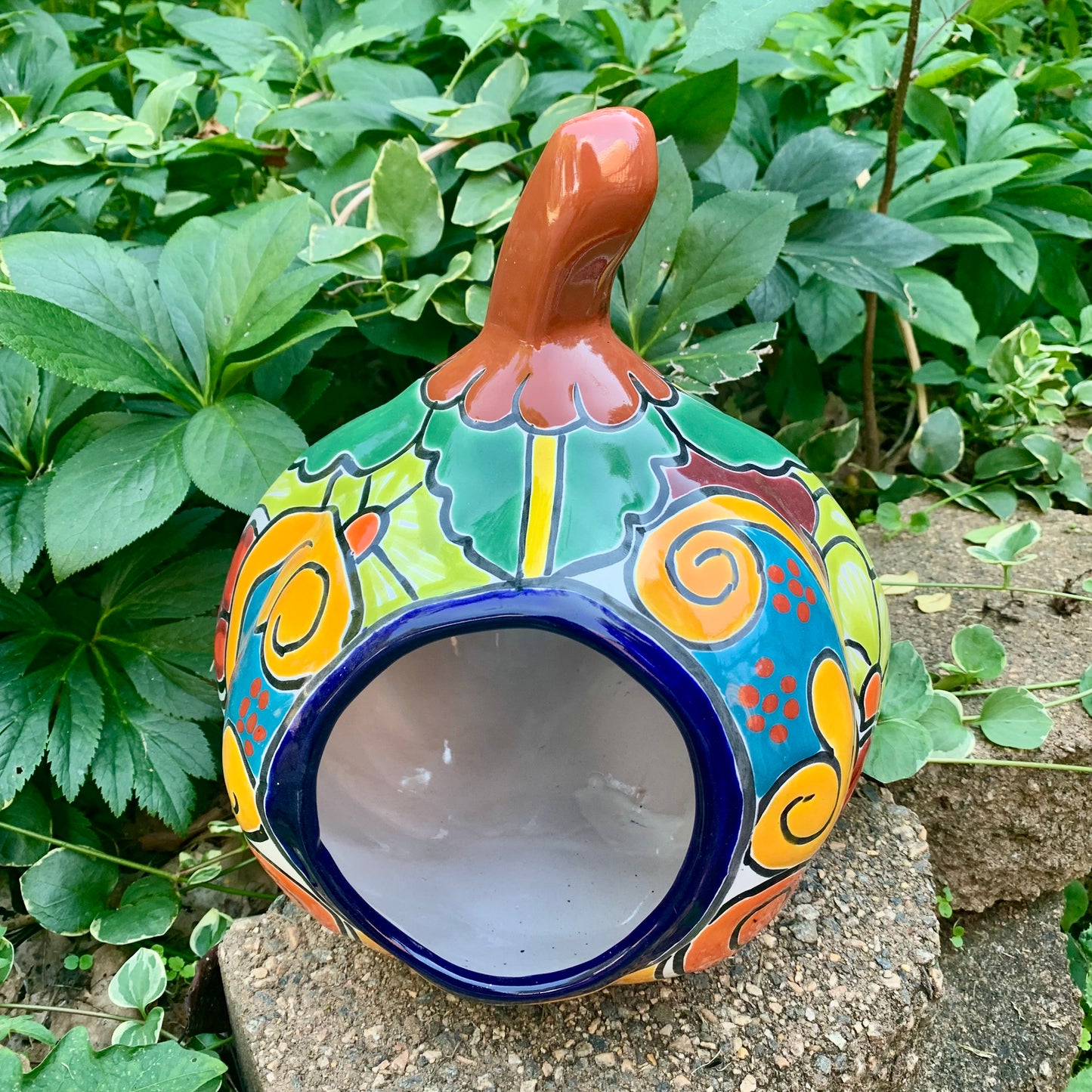 Mexican Talavera pumpkin JOL back
