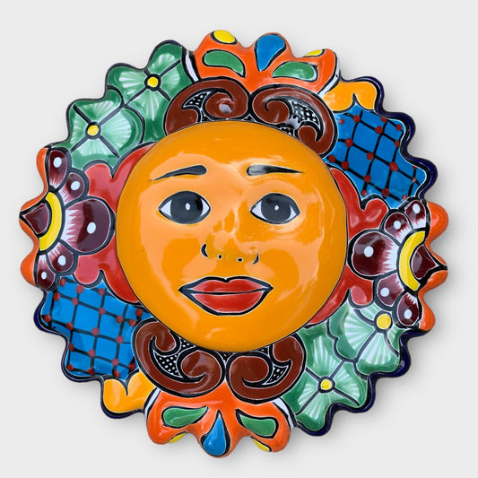 Mexican Talavera Sun Face