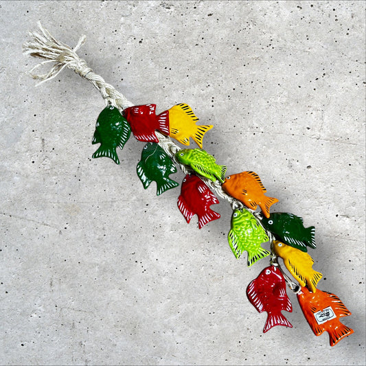 Ceramic tropical fish on a string