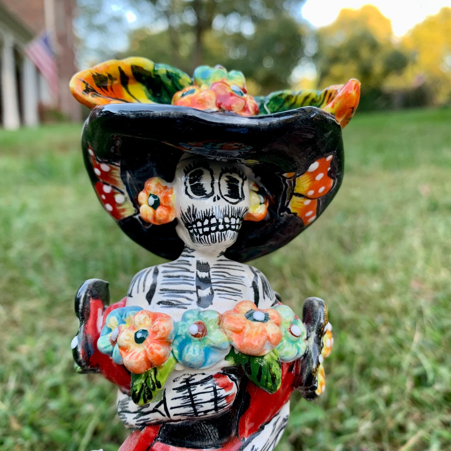 Mexican Catrina with butterflies face