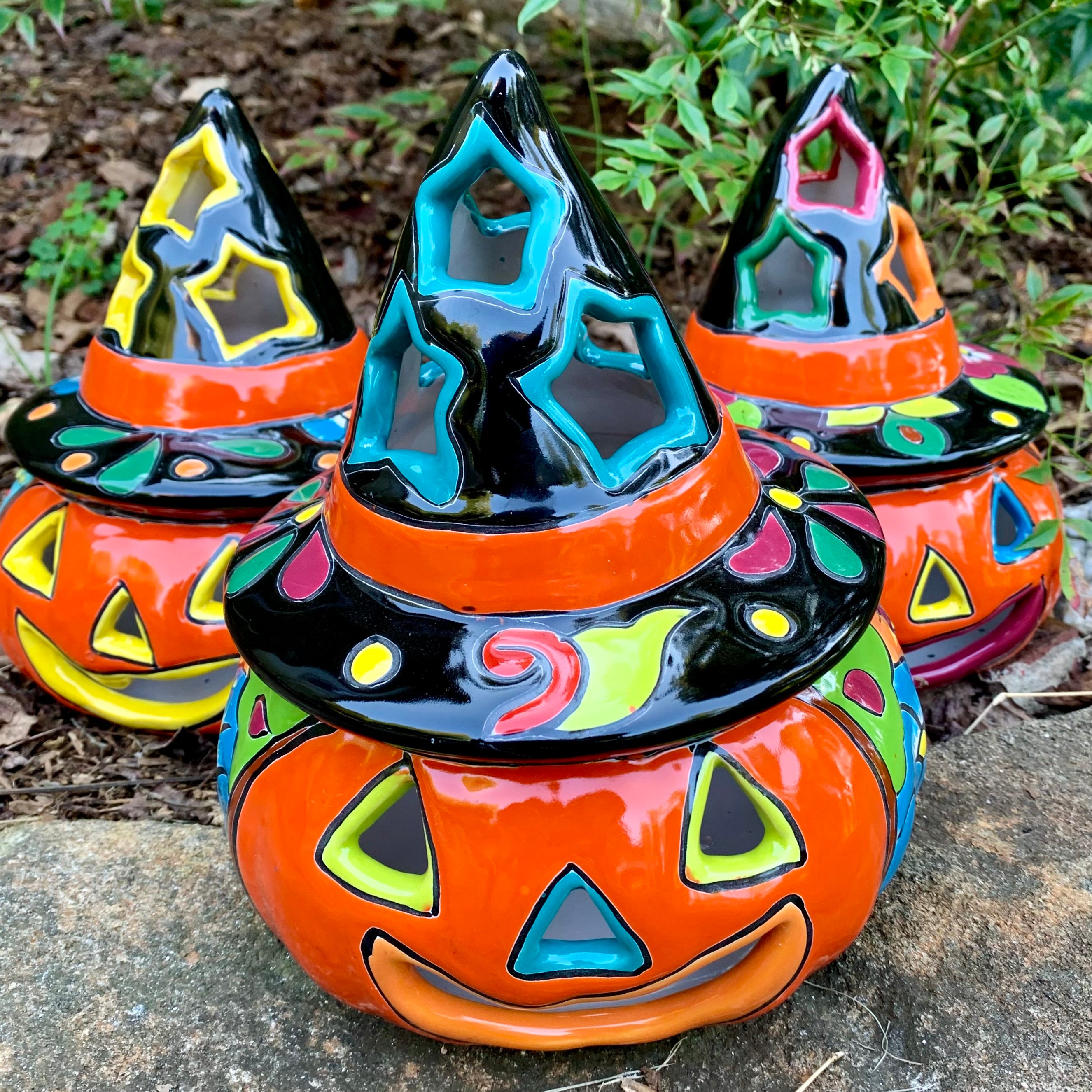 Talavera Witchy Pumpkin Chico | Hand-Painted Mexican Ceramic Jack