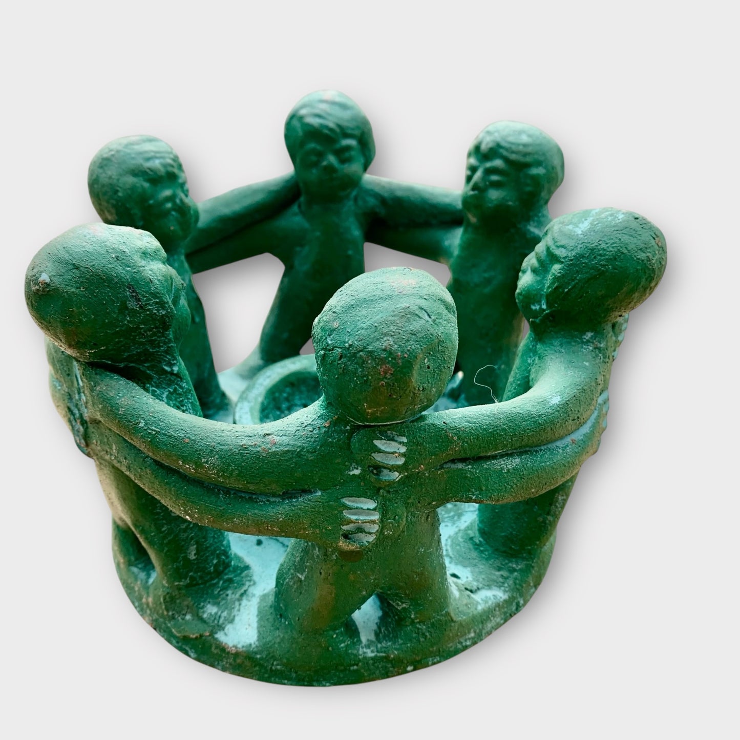 circle of friends clay candle holder holders six man men people Verdi